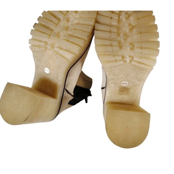 Free People James Chelsea Ankle Boots White Chunky Heel Platform Lug 37.5 US 7.5 - Picture 11 of 13